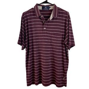 Coast The Slipknot Polo Mens Medium Maroon and White Striped